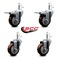 Service Caster 5'' Maroon Poly Wheel Swivel 7/16'' Stem Caster Set 2 Total Lock Brake, 4PK SCC-GRTTL20S514-PPUB-MRN-716138-2-S2 - alternate 4